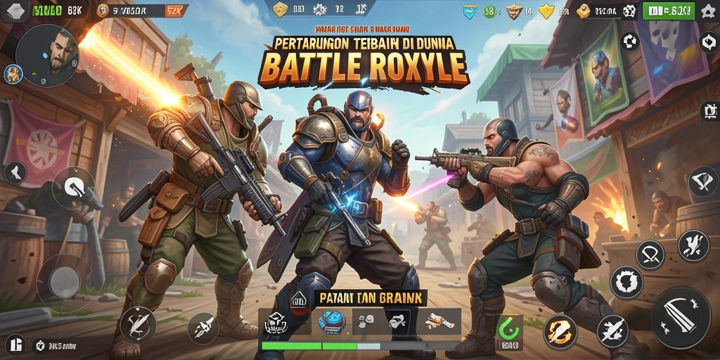 Screenshot gameplay Battle Royale 5ZK dengan aksi seru dan intens.