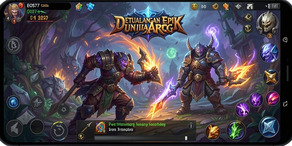 Tampilan gameplay epik dalam dunia fantasi ARPG.