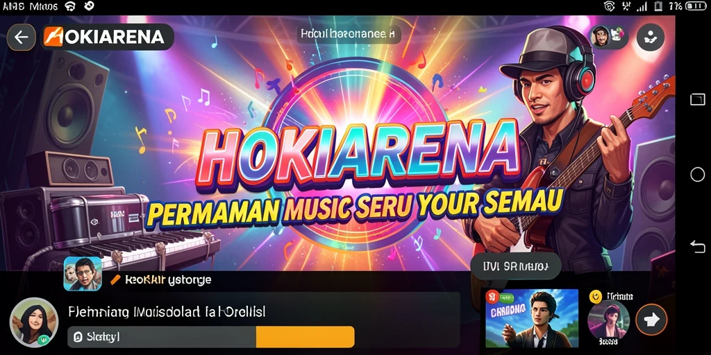 Tampilan gameplay HOKIARENA dengan berbagai lagu dan tantangan menarik.