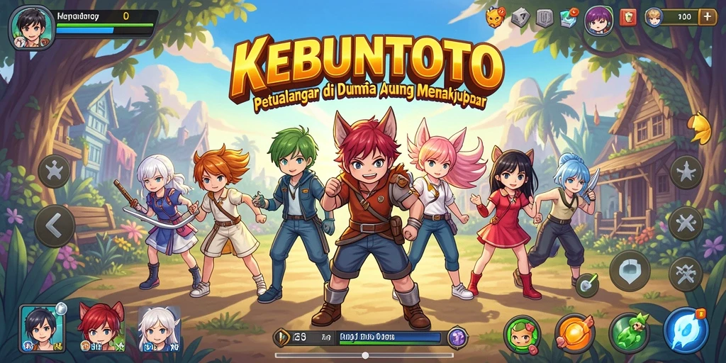 Tangkapan layar KEBUNTOTO menampilkan aksi karakter dalam pertarungan seru.