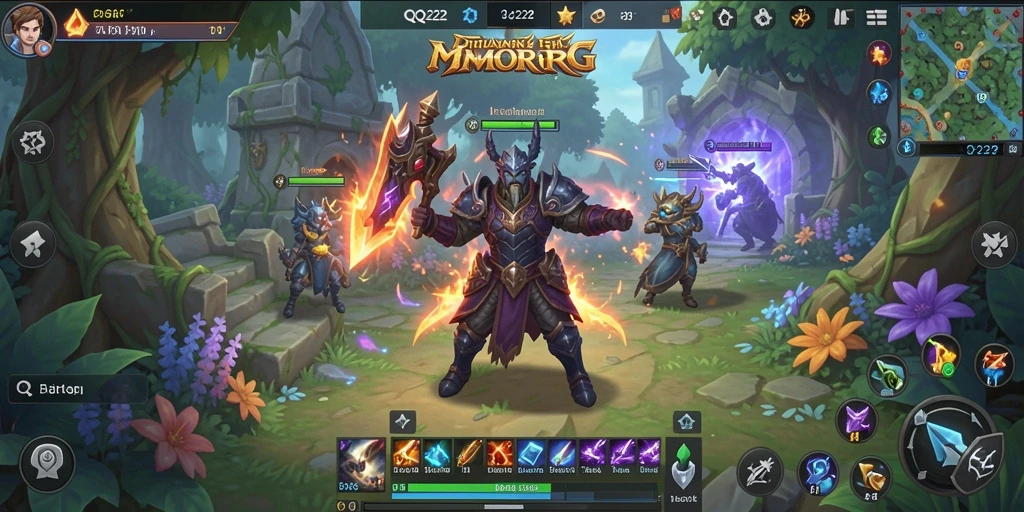 Tampilan gameplay <strong>QQ222</strong> dengan pertarungan seru dan pemandangan yang menakjubkan.