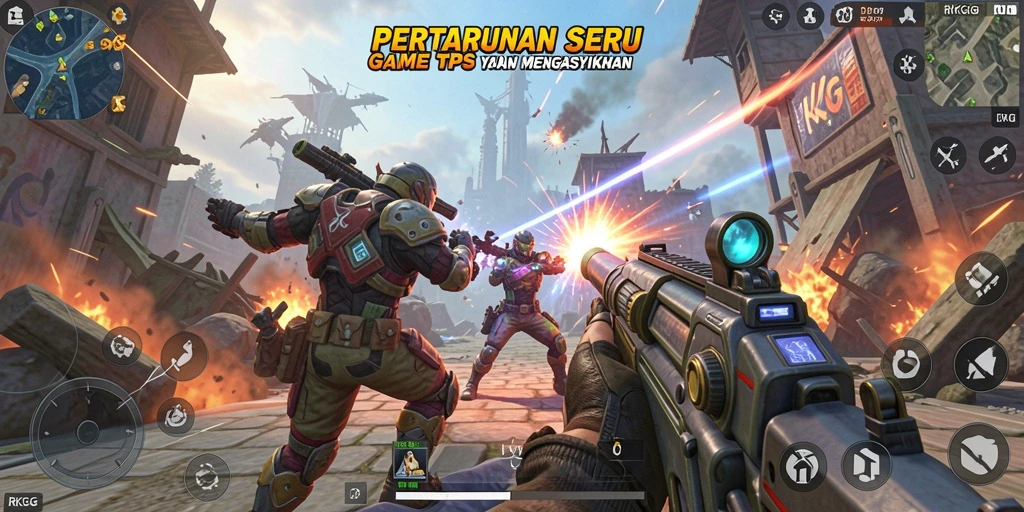 Tampilan gameplay seru di RKGG dengan pertempuran mendebarkan.