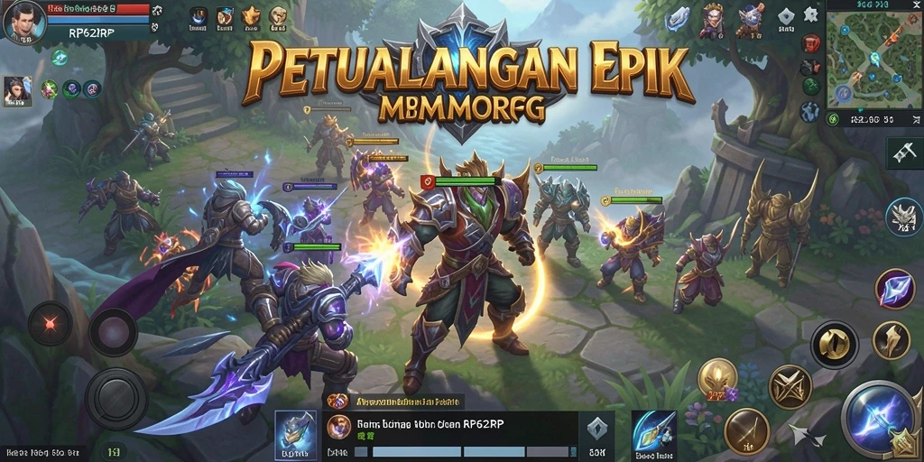 Cuplikan gameplay RP62RP yang menunjukkan pertempuran epik dalam MMORPG.