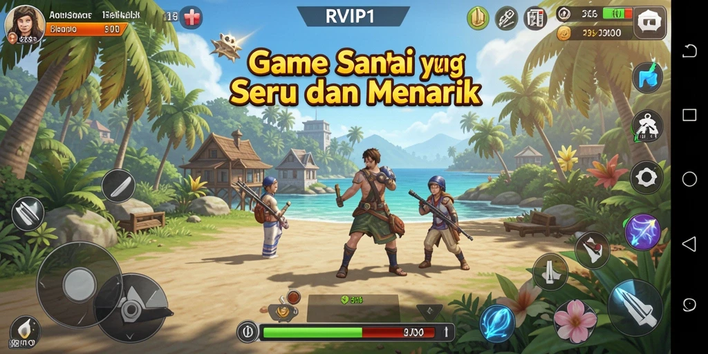 Tampilan gameplay RVIP1 yang cerah dan interaktif.