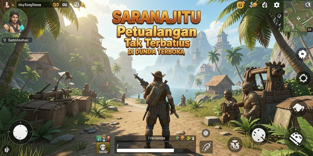 Gameplay SARANAJITU yang menampilkan eksplorasi dunia terbuka.