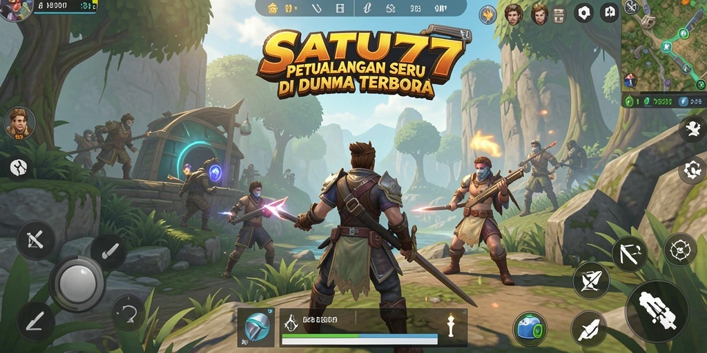 Screenshot utama SATU77 menampilkan dunia terbuka yang luas dan menakjubkan.